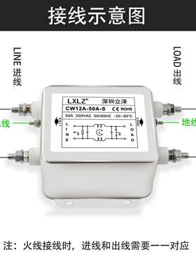 单相250V CW12A-10A 20A 30A 40A 50A-S螺栓式强抗干扰电源滤波器