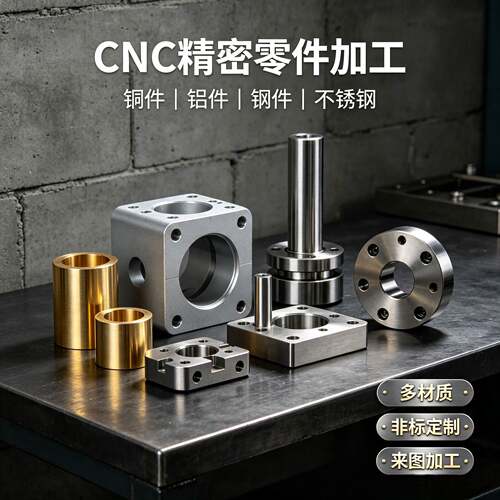CNC精密零件加工金属加工件铜件铝件钢件不锈钢五金模具非标个性