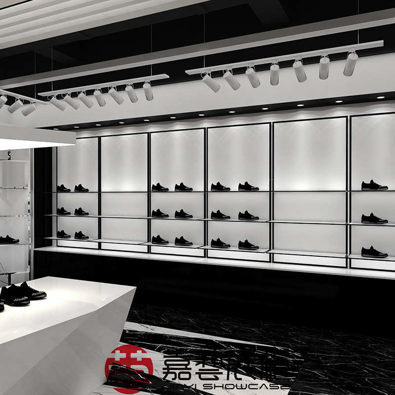 时尚鞋店展示架 带灯产品展示柜多层箱包陈列展示柜金属鞋柜出售