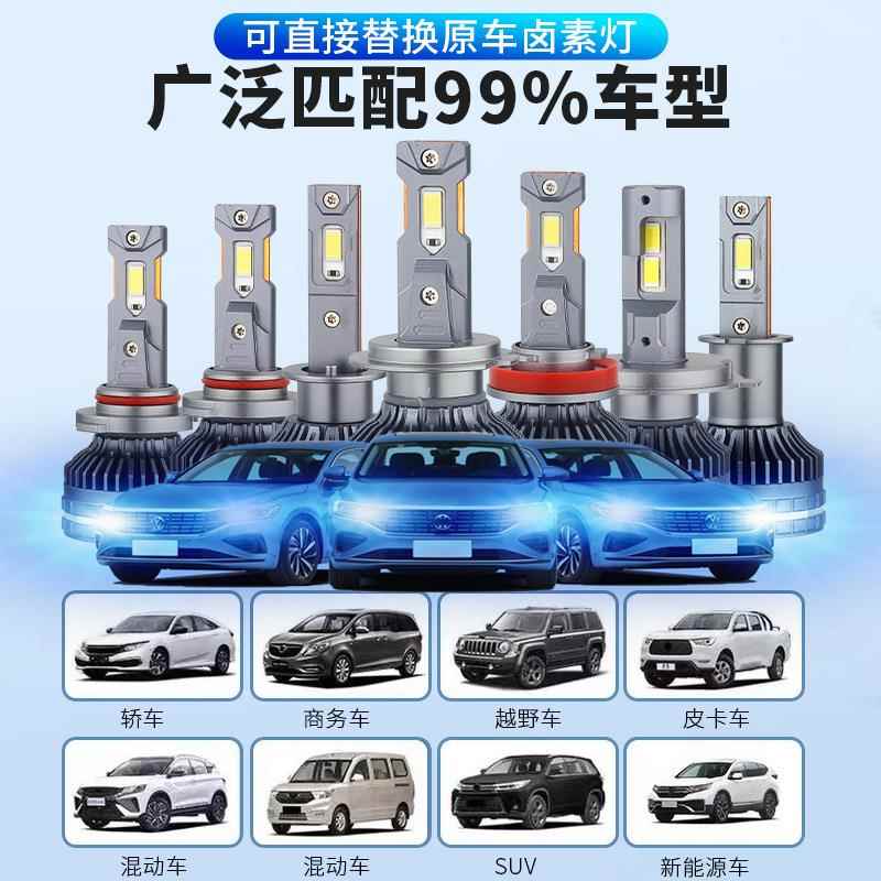 款200eW大率汽车大V85Pro新灯H4高亮聚光双铜管H7ld灯功汽车led大
