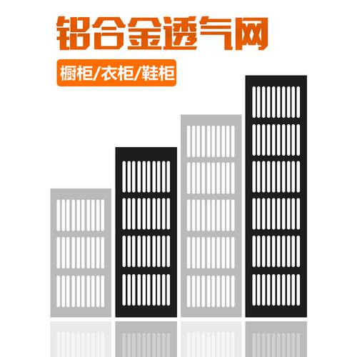 铝合金透气网矩形柜黑色衣柜鞋柜透气孔装饰盖散热通风口盖