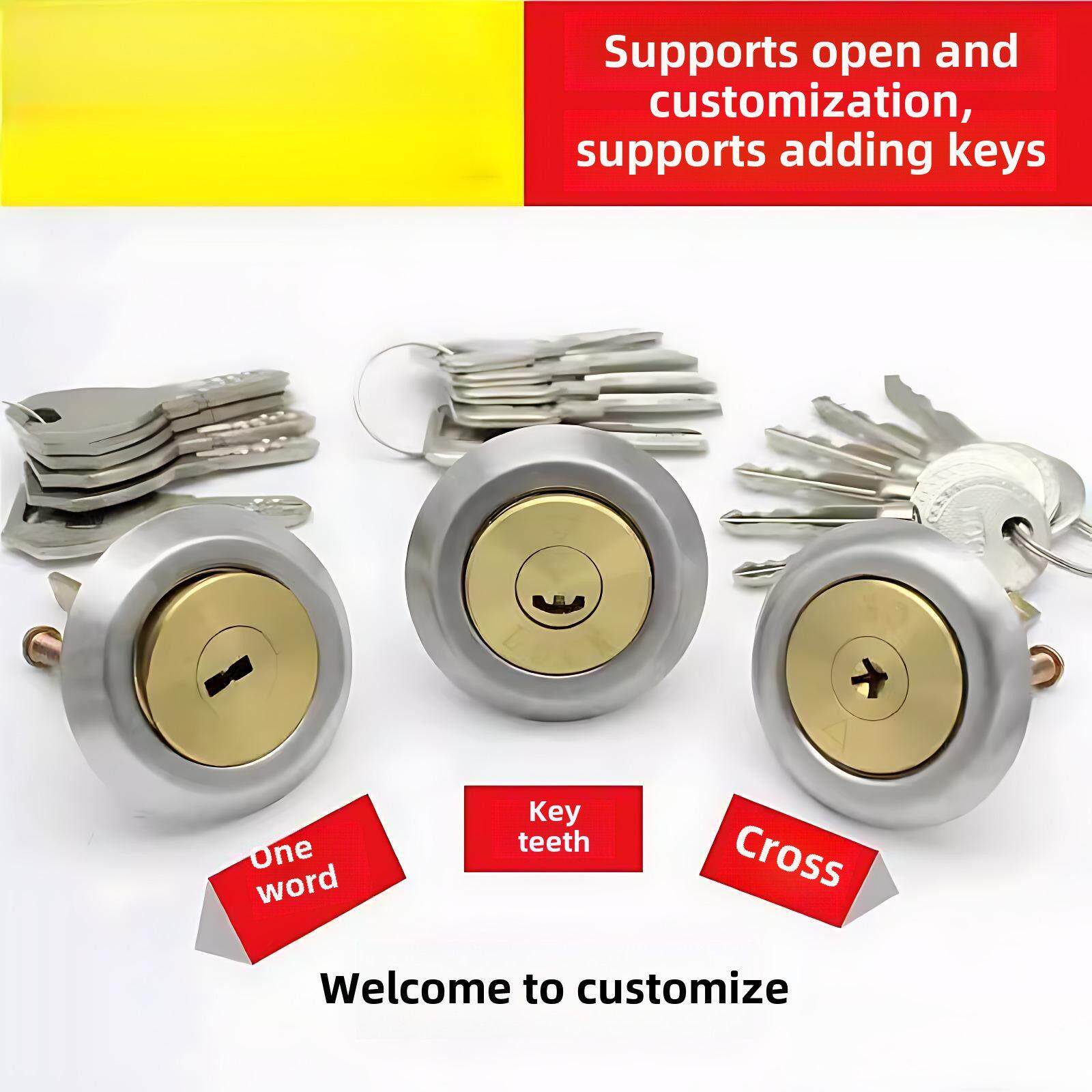 老式牛头门锁锁芯大芯双头外装防盗月牙十字锁头木门铁门通用锁芯