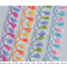 拼色菱格扫把织带 多色毛线织带5厘米宽花边辅料