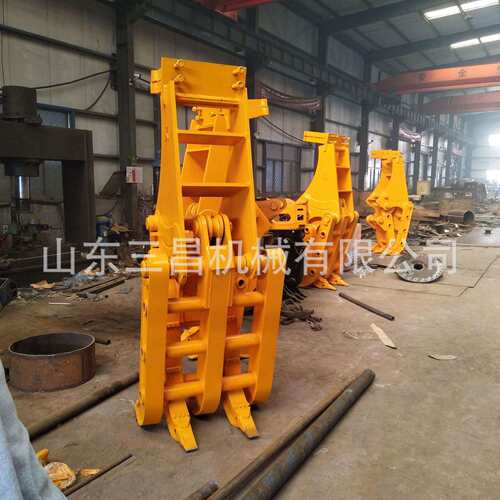 20吨机械抓木器+4套臂式旋转夹钢器建筑工程叉式抓夹厂家