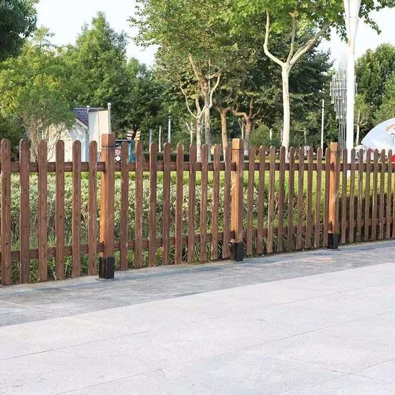 防腐木户外栅栏围栏庭院花园别墅草坪围墙护栏实木隔离网门装饰