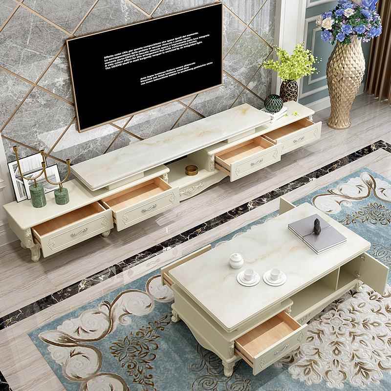 式电视柜茶几组合套装子现代简约客厅大小户型电KDF视柜伸欧缩柜
