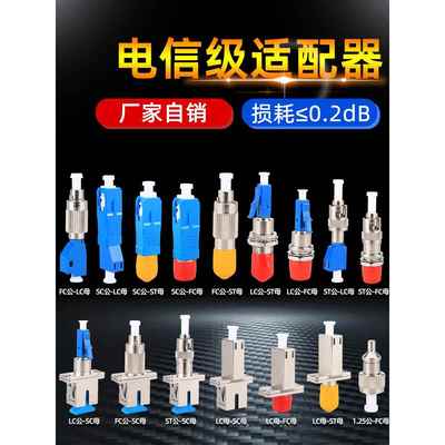 光纤转接头FC公-LC母连接器SC-LC转换头SC-FC-LC红光笔光功率计