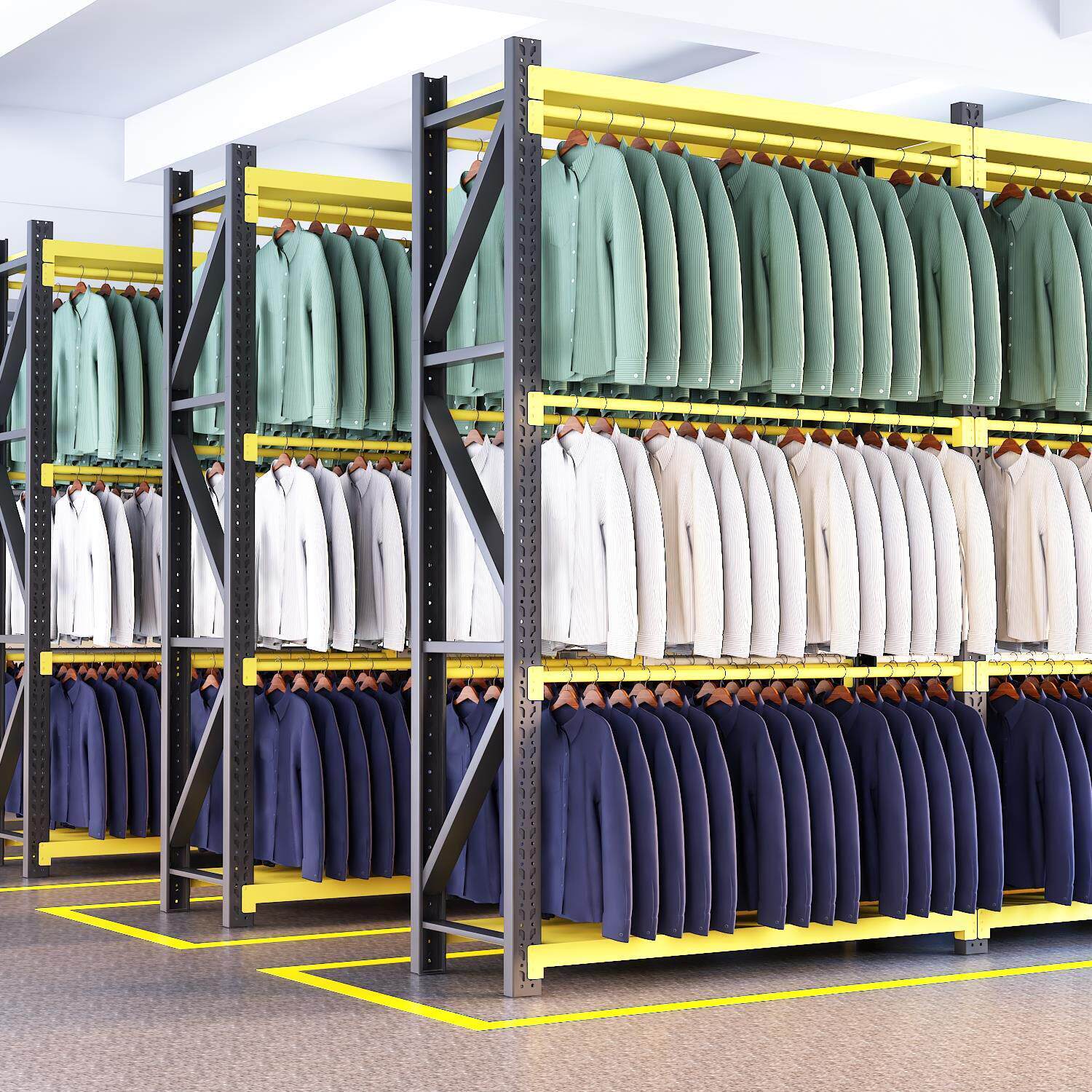 服装店展示架仓库货架衣柜西装冬装商场干洗店挂衣服家用多层架子