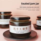 可蒸汽玻璃密封罐食品级耐高温有盖罐头瓶黄桃酱蟹黄虾酱专用瓶