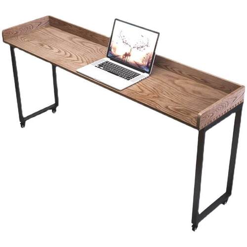 灰木床书桌电脑桌简单的家庭卧室懒交叉床桌可移动的实木写字台