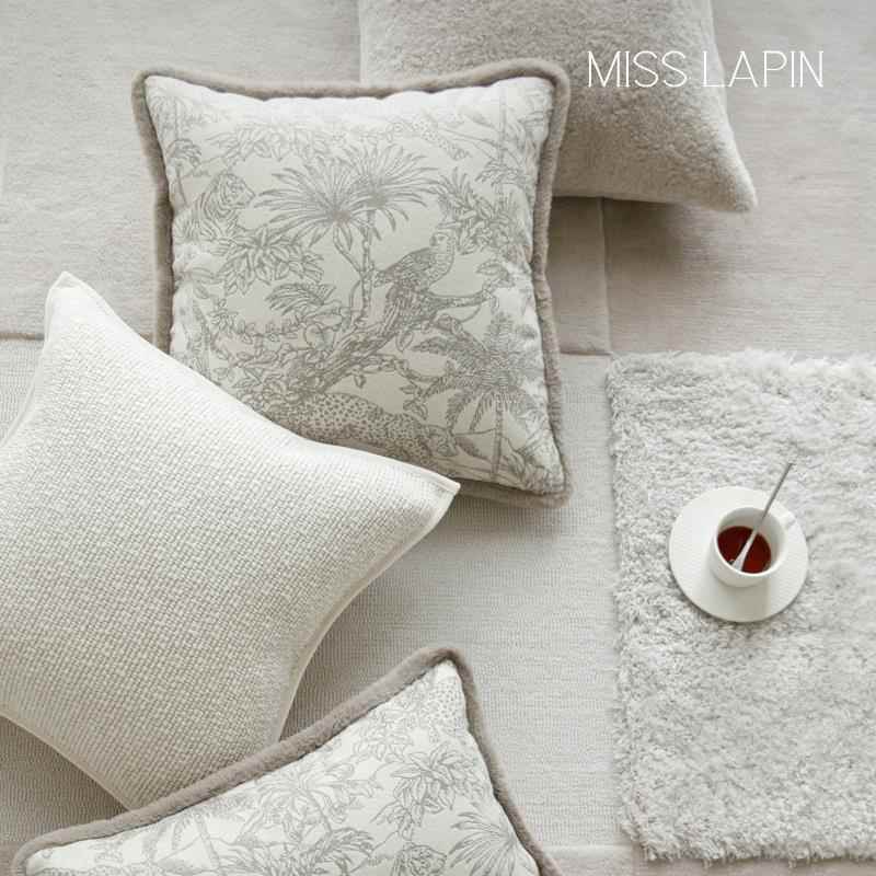 ?澜品*式花鸟*燕麦色^提F77M7JS7抱枕花MISSLBP法IN客厅沙靠包发