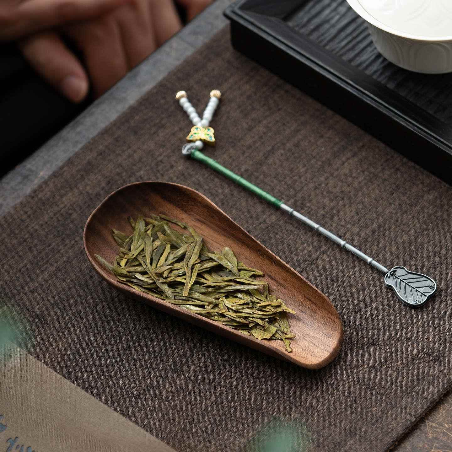 胡桃木蕉茶则芭茶拨茶匙两件套实木赏茶器PC2025CD茶茶荷六茶道君