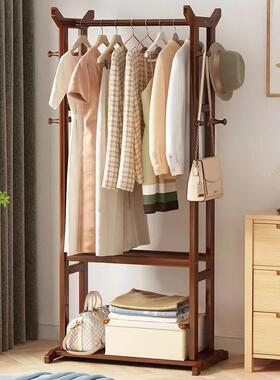 室内挂衣架简易落地杆式卧室收纳不占地衣帽架入户客厅简约晾衣架