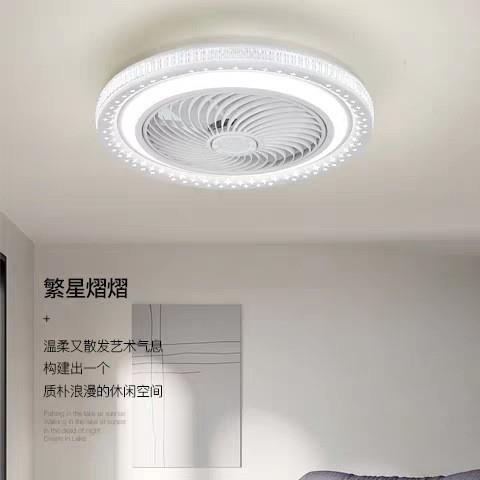 主卧室灯风扇灯新款家用餐厅灯简约现代儿童房吸顶风扇灯中山灯具