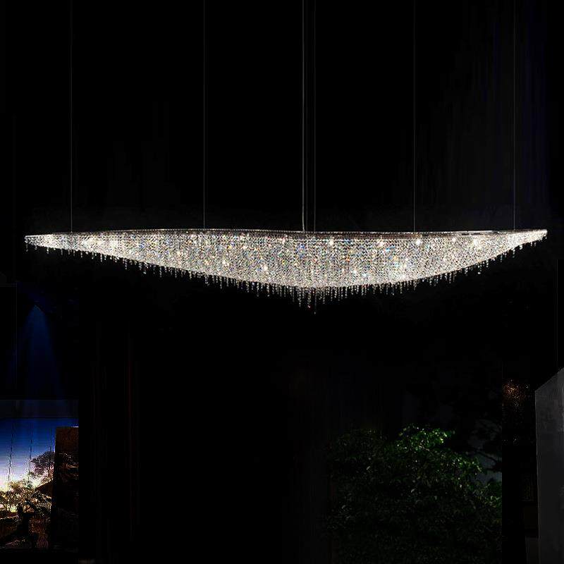 意大利饭厅水晶吊灯长形酒店大堂装饰艺术前台吧台埃及进口展厅灯