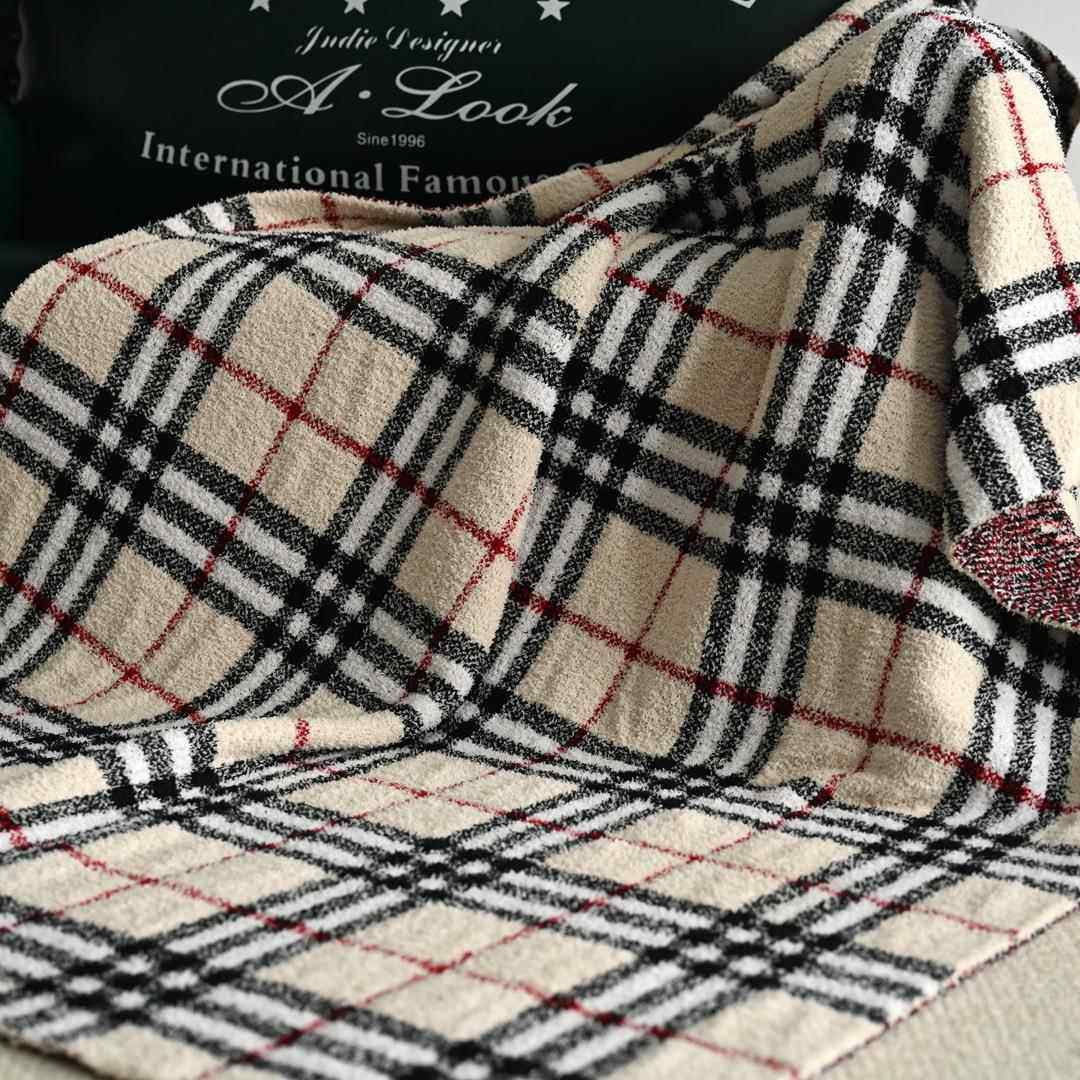 B7 BBLGA类半边绒针织线毯航空头等舱盖毯民宿酒店装饰毯子沙