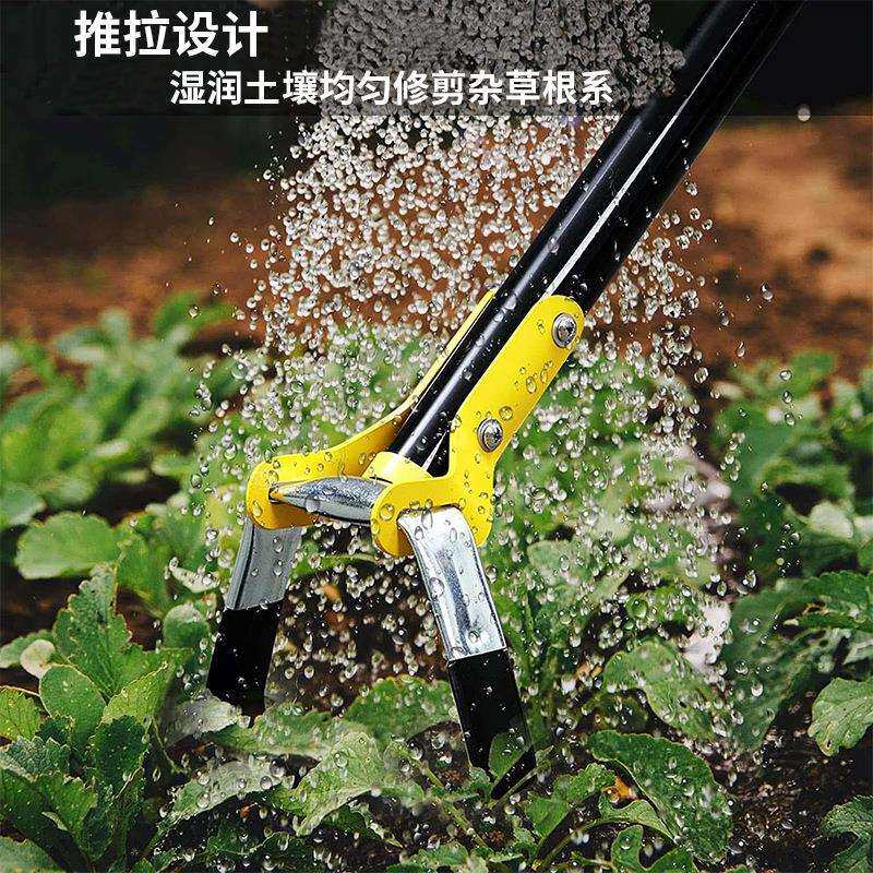 跨境除草环园林园丁开沟松土播种长柄免弯腰马镫环锄头花园工具
