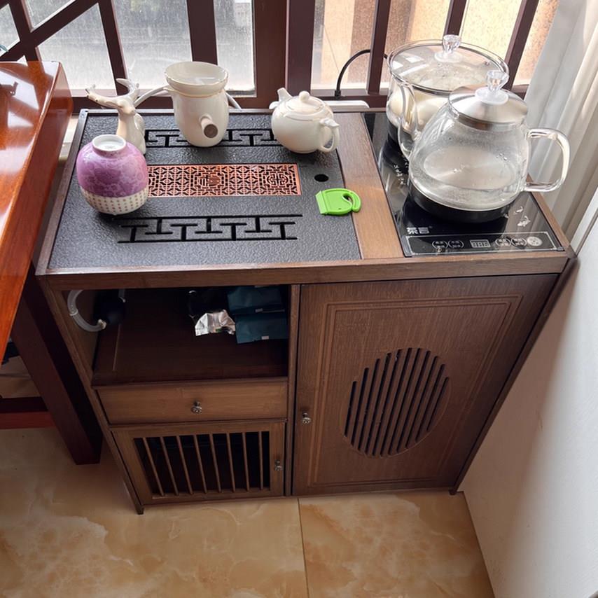茶桌茶盘中间嵌入式彷乌金石大理石漏水盖板面板内嵌茶盘人造石