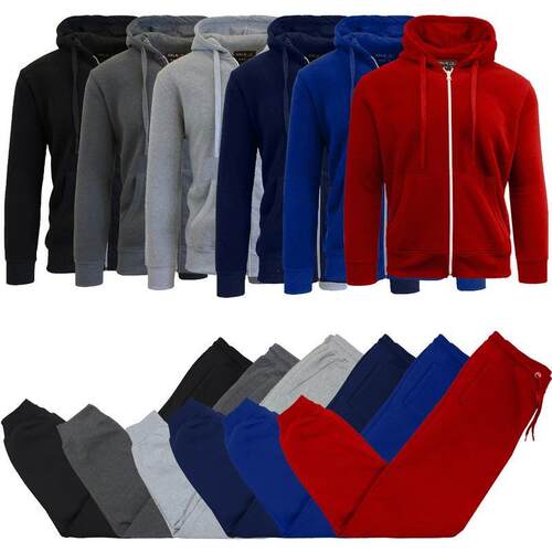 D 19368 Fleece zip hoodie jogger set 卫衣卫裤套装