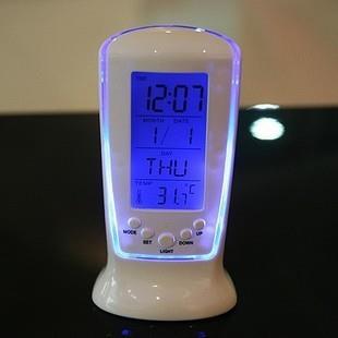 510迷你小闹钟LED夜光音乐闹铃静音懒人电子钟带温度闹钟