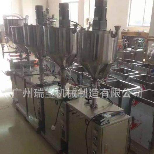 半自动搅拌加热浓酱灌装机 清凉油凡士林半流体加热膏体灌装机