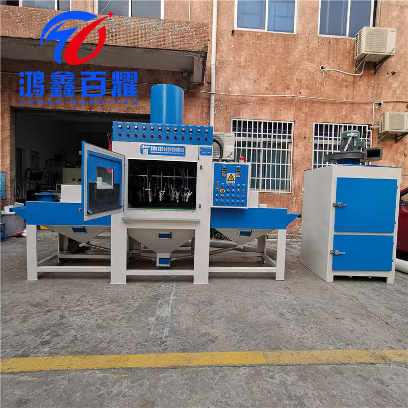 平面输送式自动喷砂机 表面处理五金铝材全自动干式喷砂机现货