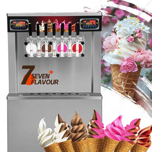 7口味软冰淇淋机冰激凌机带预冷全自动雪糕机icecreammachine