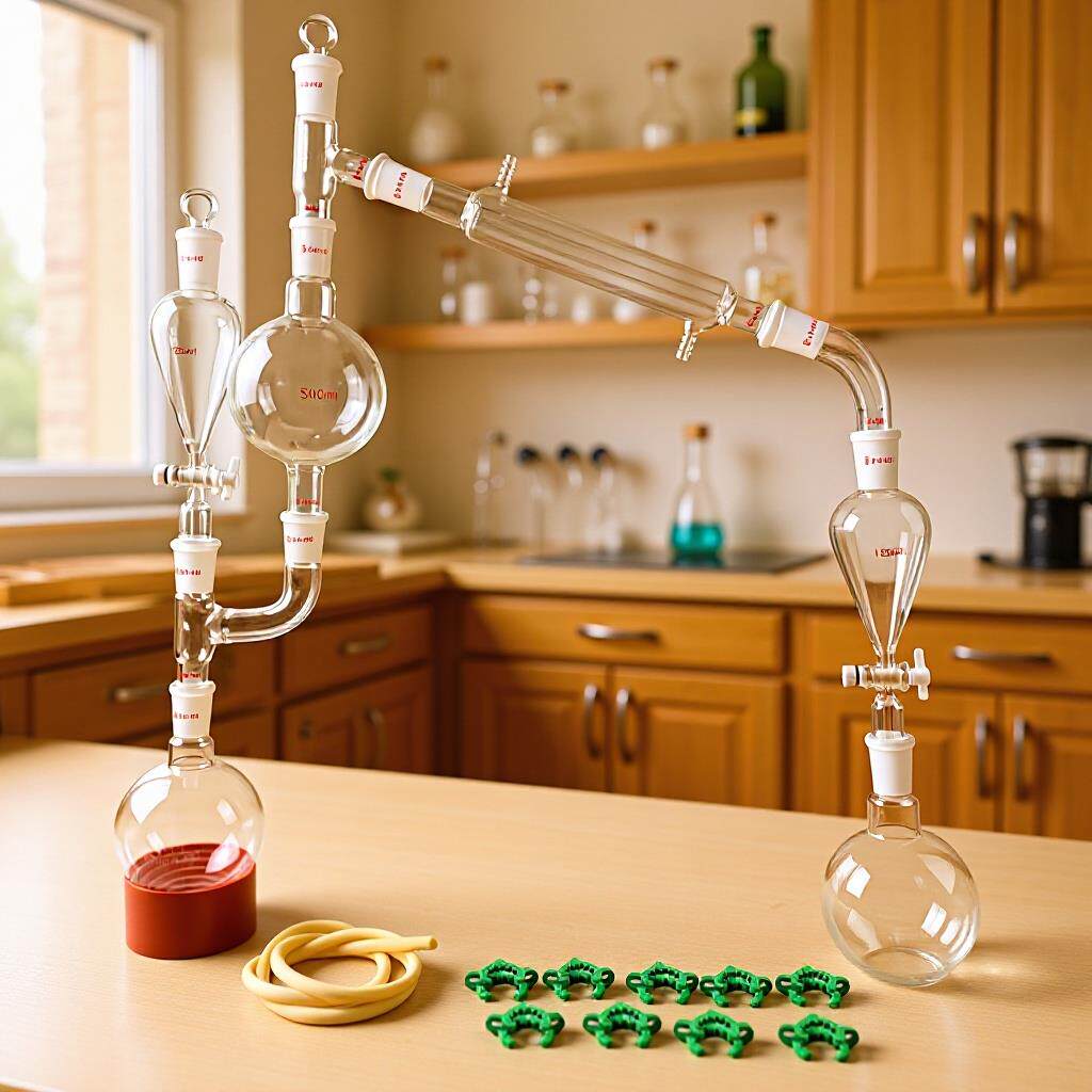 玫瑰花瓣提纯精油提炼器蒸馏萃取装置化学器材冷凝管蒸馏瓶