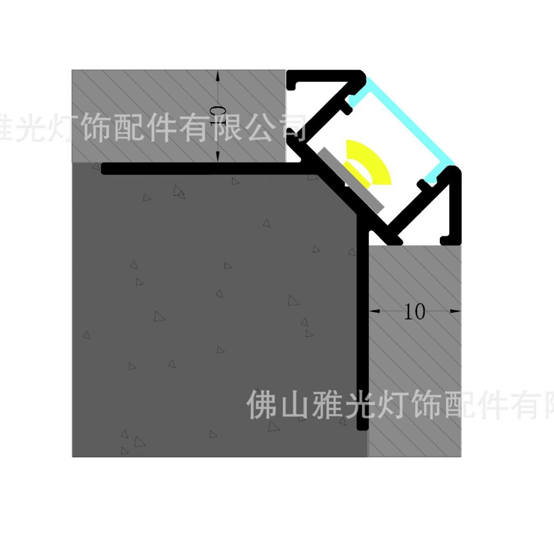 厂现货L家E硬灯条YG-B023装外壳家装D工阴阳角
