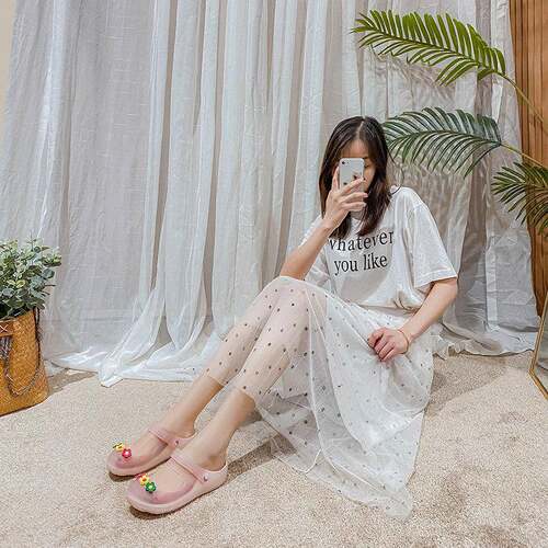 洞洞鞋女款凉鞋女夏季花朵果冻女拖鞋新款韩版护士玛丽珍两0503k