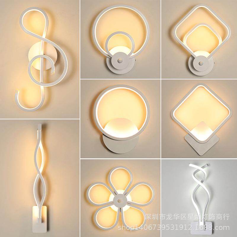 led卧室床头灯调光现代创意简约北欧墙灯艺术壁灯过道走廊楼梯灯