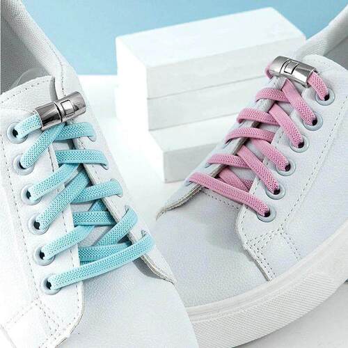 Kids Adult Elastic Cross Buckle Elastic Shoe Laces 1pair No