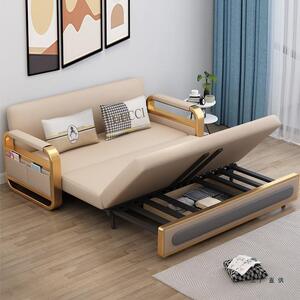 沙发床两用轻奢科推技布折叠多功能客小厅户可型伸缩拉实木985储