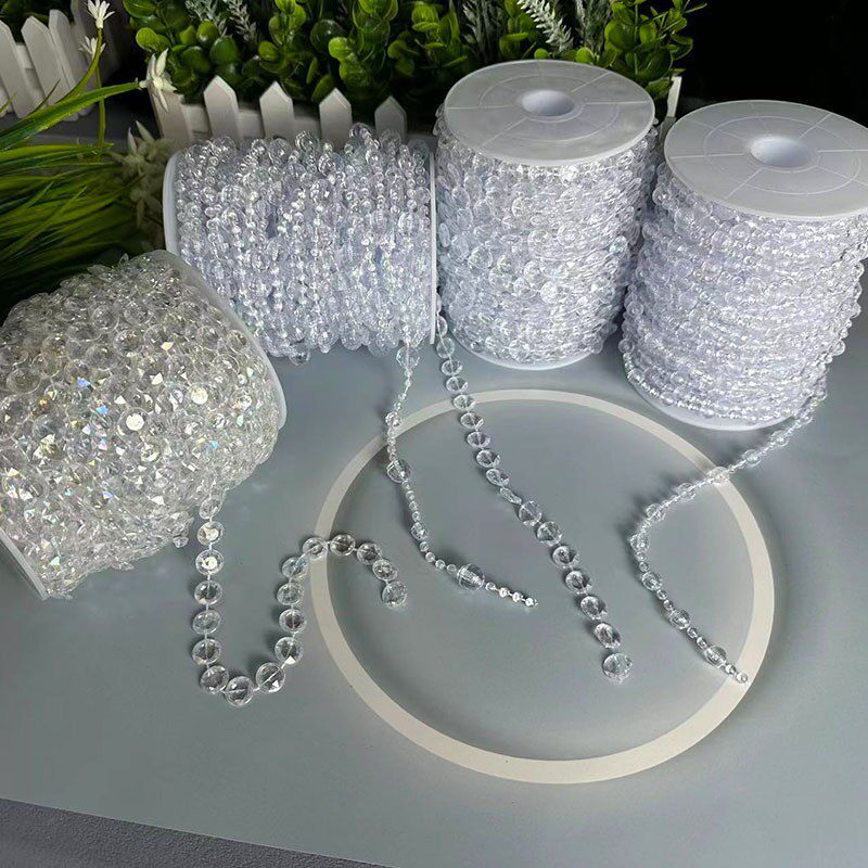 亚克力珠帘线帘婚庆路引水晶串婚礼现场舞台吊顶装饰diy门帘隔断