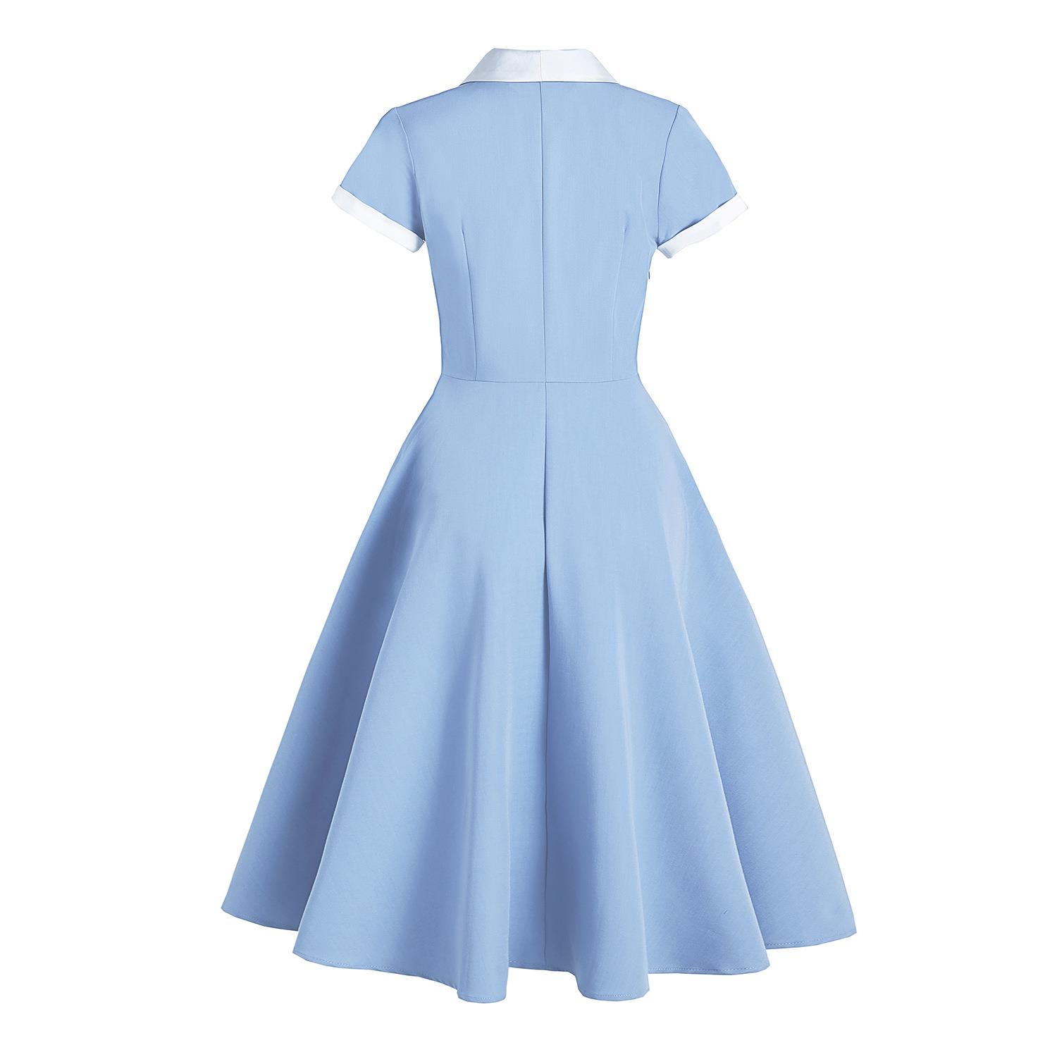 big meeting contrast Retro swing waist performance collar
