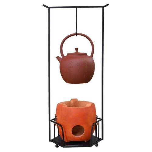 2020铁艺漆茶道炉茶架炭炉提梁架凉炉架户外烤家凉用工艺铁架煮壶