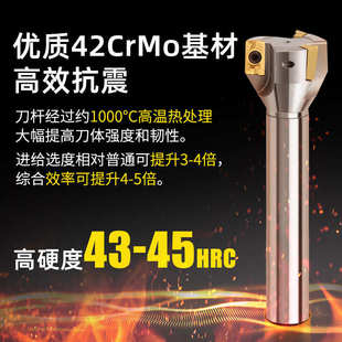 杆铣床飞刀加工铣刀盘400r平面bap300r 直柄中心数控 炮塔一体式