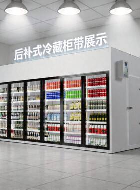 商用玻璃门后补式冷藏库步入式冷柜低温冷冻柜后补式双温冷库