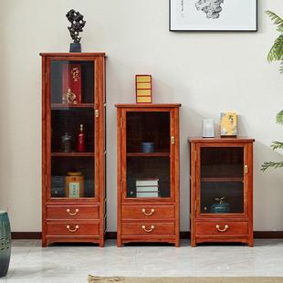 花梨木餐柜全实木新中式家用单门收纳柜刺猬紫檀立柜红木小书柜