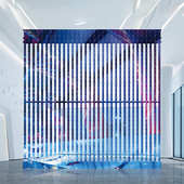 led显示屏柔性屏户外玻璃幕墙透明防水透光贴膜拼接格栅广告屏