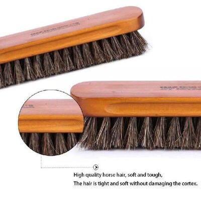 Large Wooden Shoe Polish Brush Bristle Horse Hair Brush