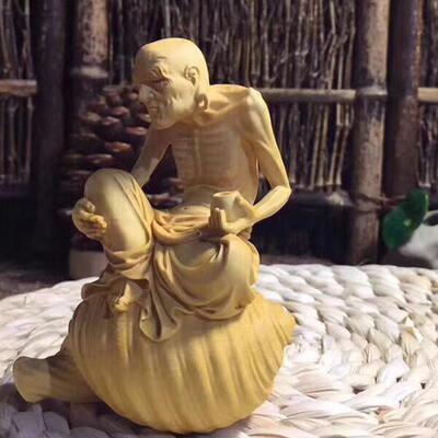 小叶黄杨木海螺苦行者木雕工艺手把件家居客厅书房摆饰摆件厂供应