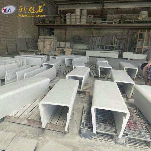 休闲简无机水磨石公共凳长椅市政公园改造GFRC混凝土座椅坐凳
