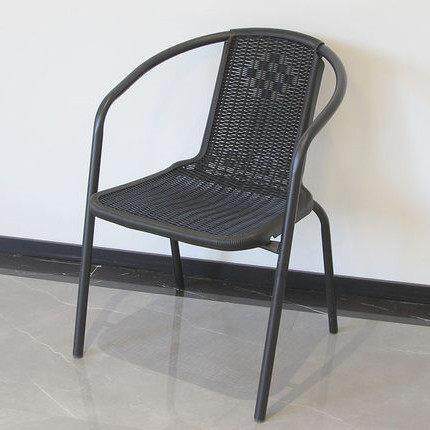 单人靠背椅藤椅简约塑料椅网红现代休闲棋牌椅户外彷藤编桌椅组合