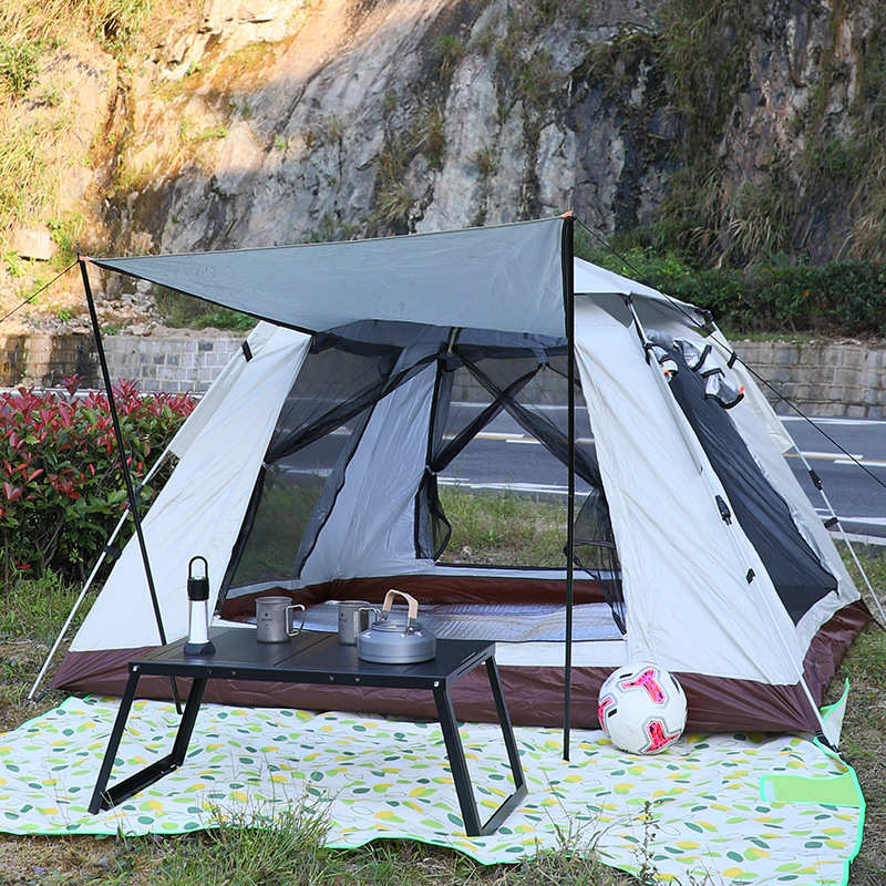 户外帐篷野营防雨 全自动一室一厅沙滩帐篷 野外速开防晒露营帐篷