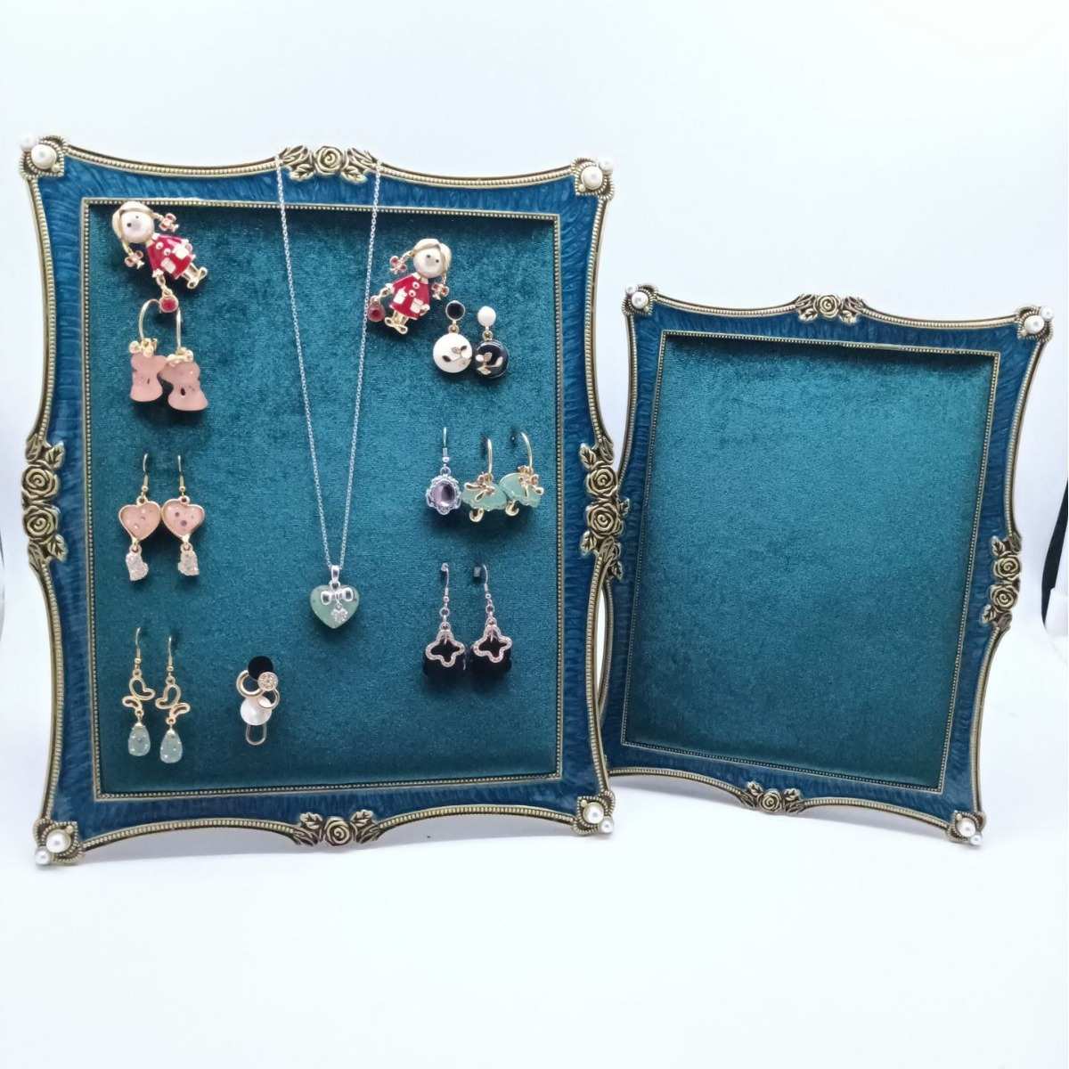 欧式首饰架相框，珠宝展示收纳盒，耳钉架道具