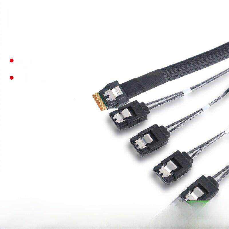 24G SlimSAS 4i SFF8654转4SATA3阵列卡转接线1分4MINI SAS连接线