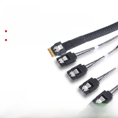 24G SlimSAS 4i SFF8654转4SATA3阵列卡转接线1分4MINI SAS连接线