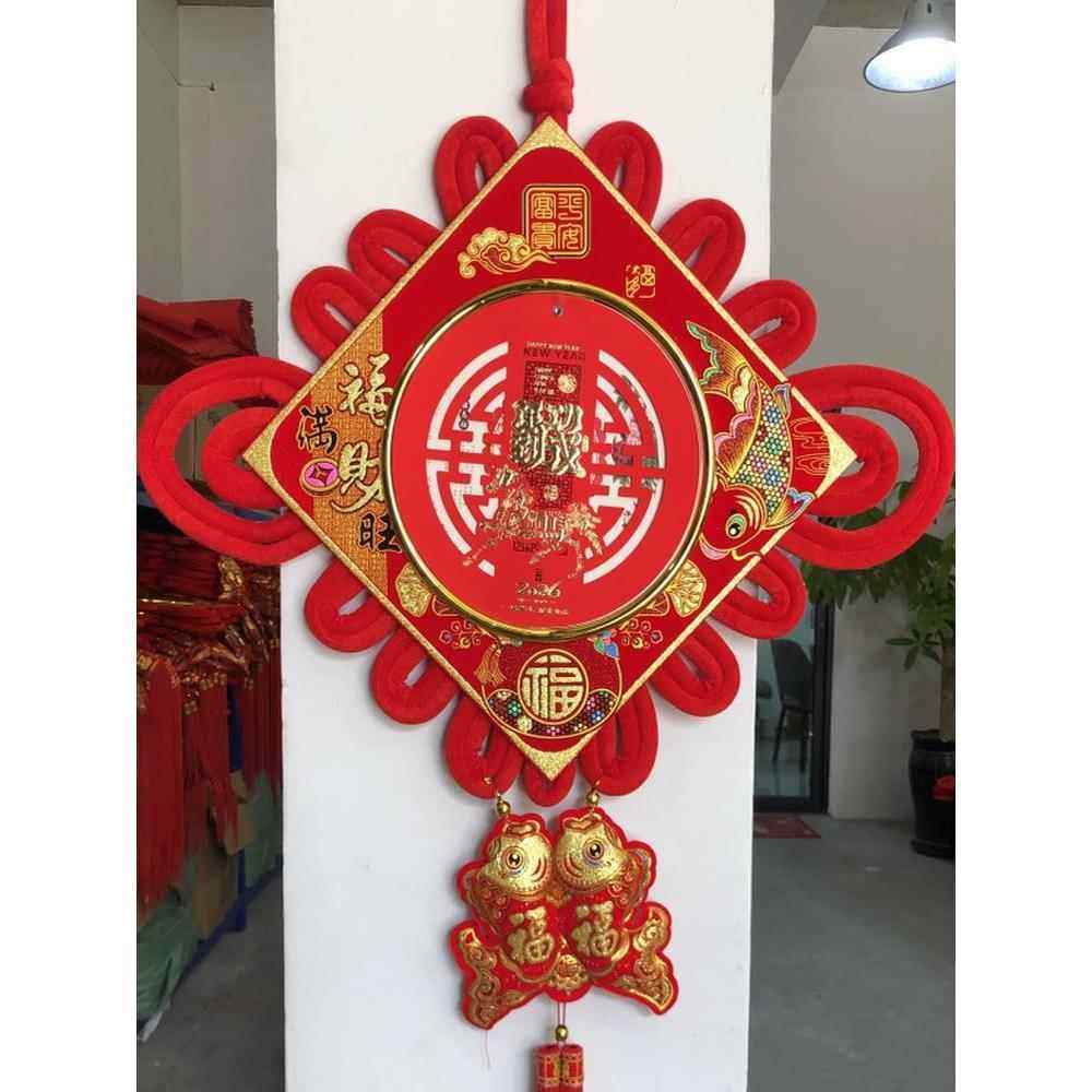 2026马年中国结挂历13张广告月历大号圆形线圈方形吊历台历可印