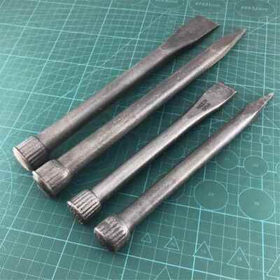 凿子石工凿石头工具高碳钢加硬尖头钢凿平头凿子扁凿锻造圆钢錾子